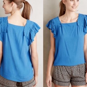 Anthropologie Maeve Epaulet Blouse